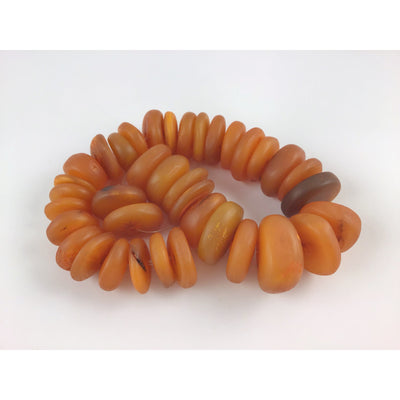 Moroccan Berber Faux Amber Orange Horn Beads, Strand - Rita Okrent Collection (NP039)