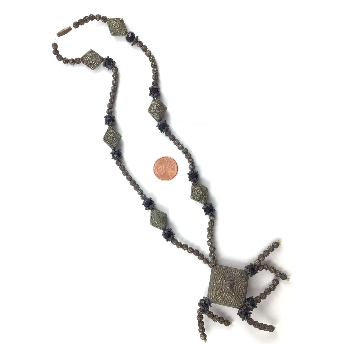 Vintage Silver Metal Mauritanian Bridal Necklace - Rita Okrent Collection (NE305)