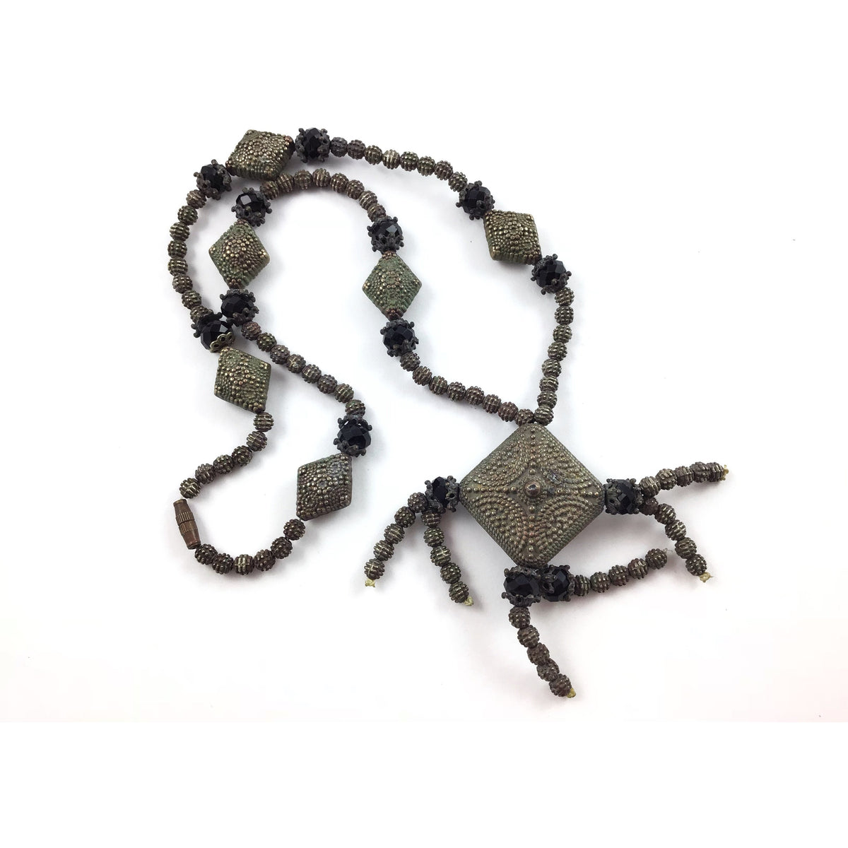 Vintage Silver Metal Mauritanian Bridal Necklace - Rita Okrent Collection (NE305)