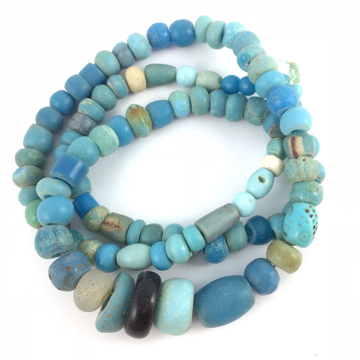Mix of Old Blue Glass Beads from the African Trade - Rita Okrent Collection (ANT434)