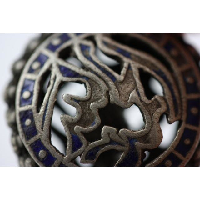 Enameled Silver Palestinian Brooch, Post Ottoman - P046