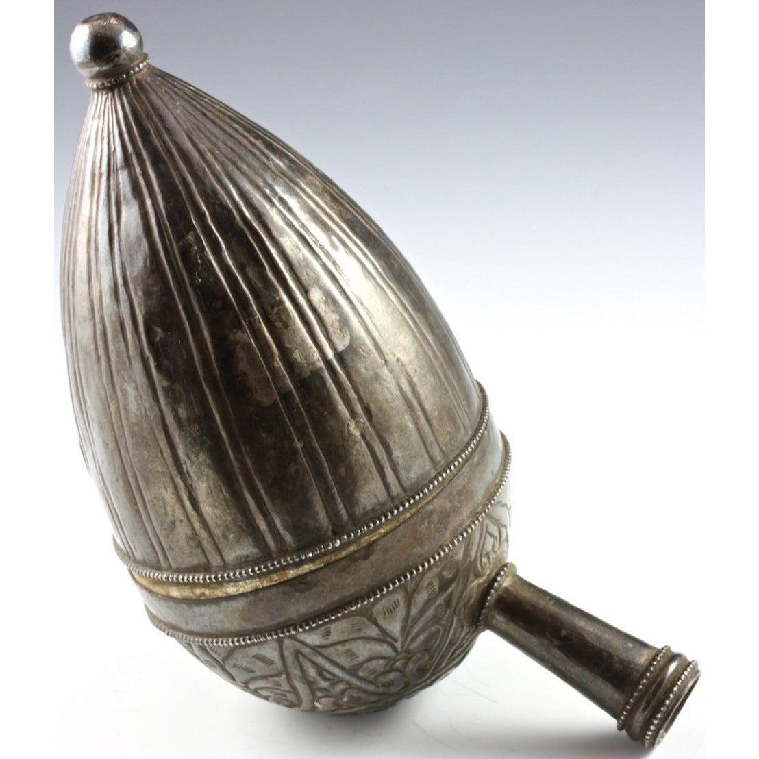 Lemon-Shaped Traditional Sukkot Etrog Holder, Brass and Silver