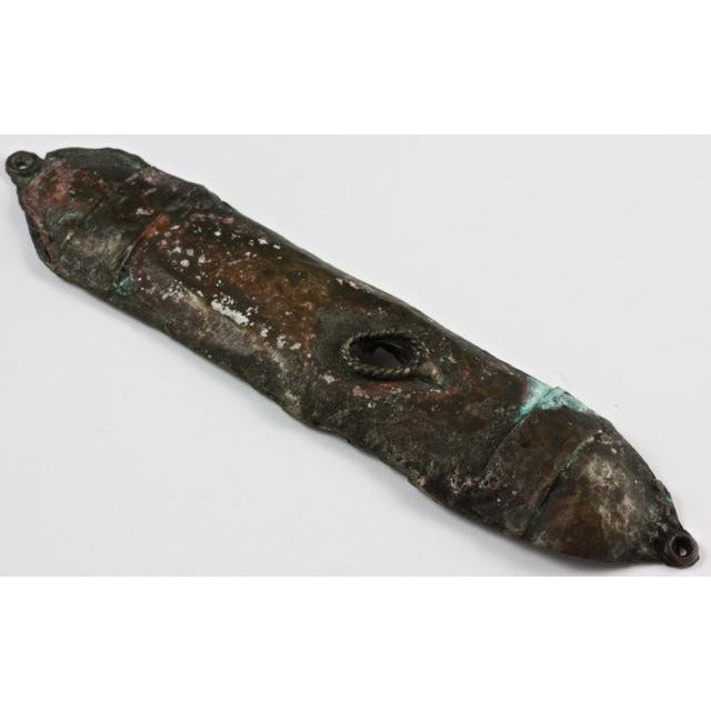 Antique Metal Mezuzah cover, N. Africa 