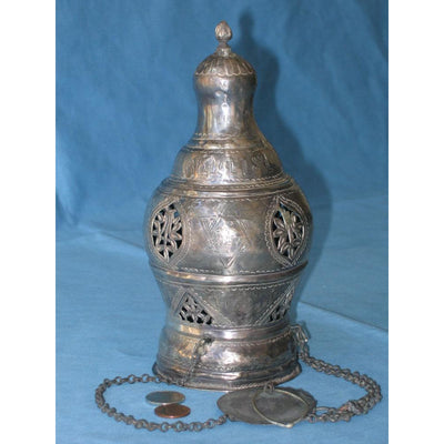 Antique Silver Synagogue Lamp