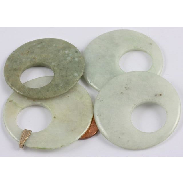 Old Ethnic Chinese Jade Disc Pendants