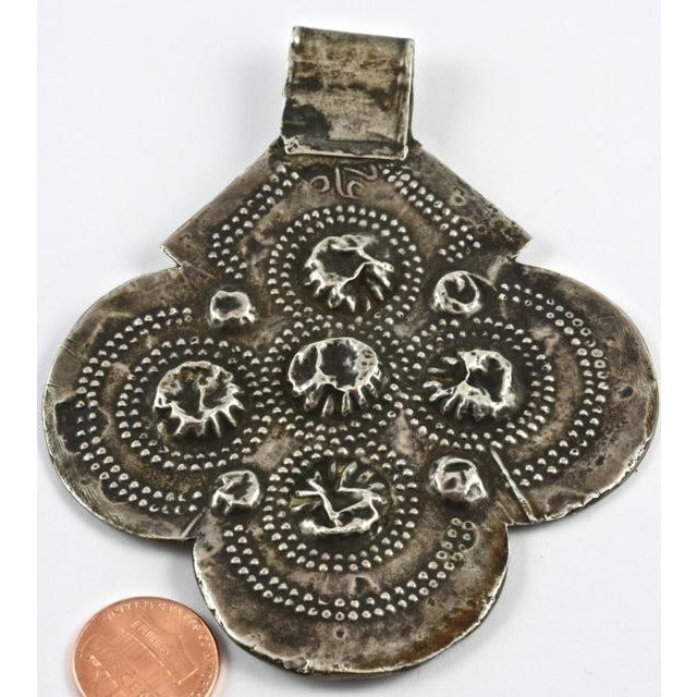 Hallmarked Silver Foulet Hamsa Pendant, Morocco 