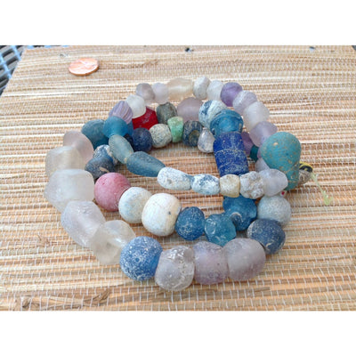 Antique and Ancient Bead Strand with Faience, Stone, Islamic and Dutch Glass, Rock Crystal and Trade Beads - C559