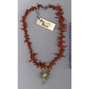 Antique Moroccan Coral and Hand-Made Silver Turkish Bead Necklace