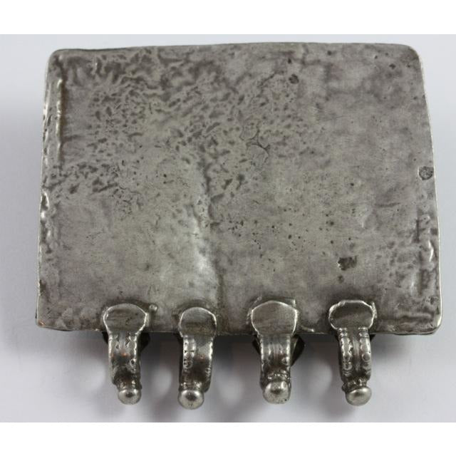 Antique Handcrafted Rectangular Silver Amulet, India 