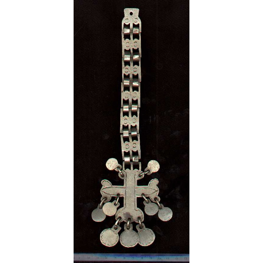 Mapuche Traditional Silver Breast Ornament, Chile, Old