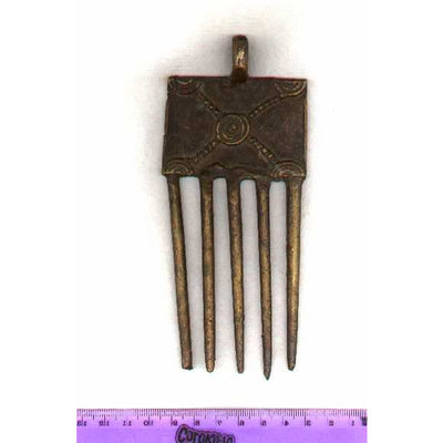 Fabulous Large Vintage African Brass Hair Comb - P123