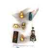 Coral and turquoise design, pendant, antique