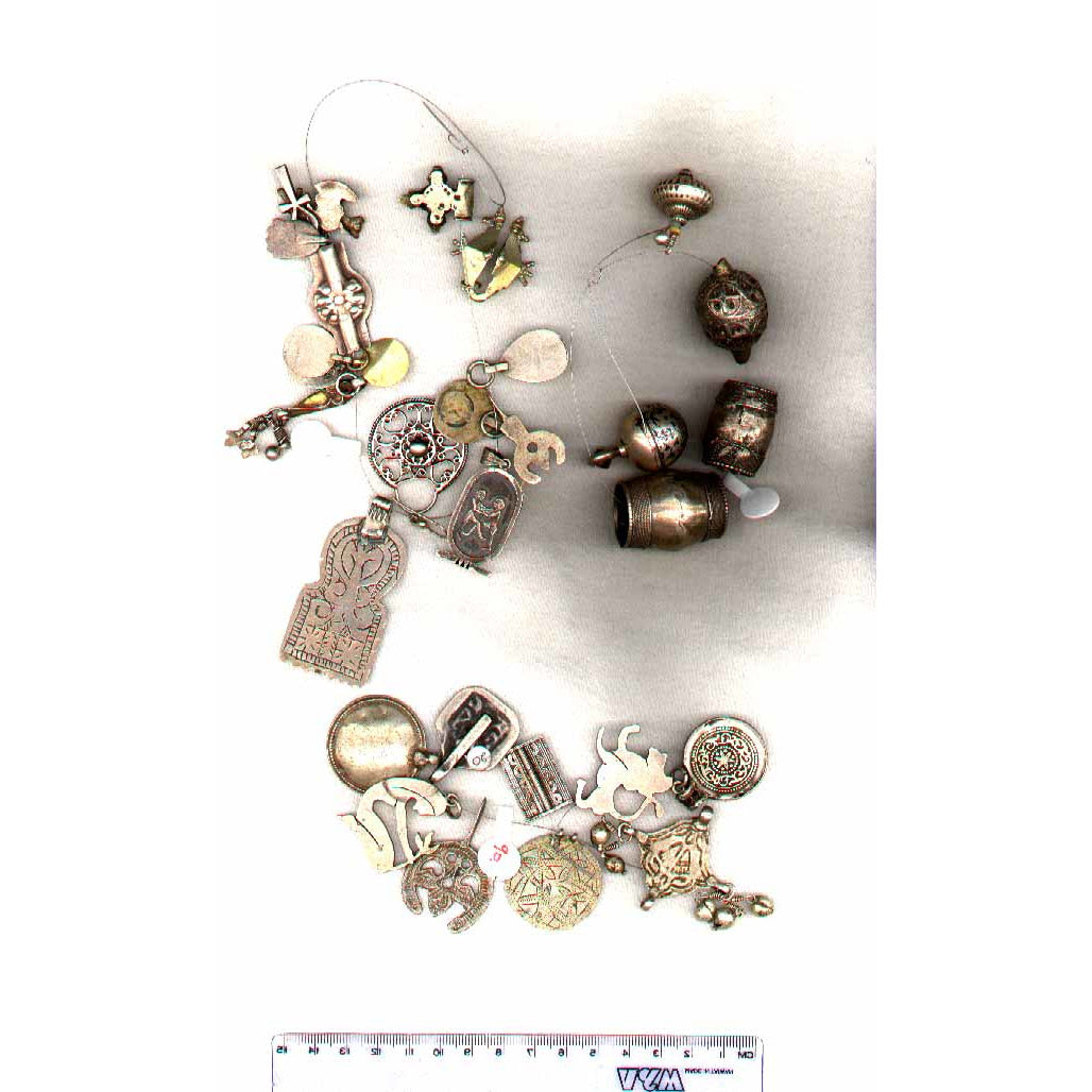 Mixed pendants and beads -Antique Yemenite and Egyptian silver. 