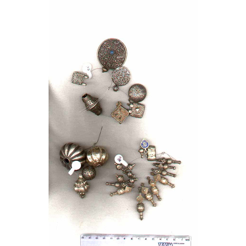 Yemenite and Egyptian silver pendants, antique