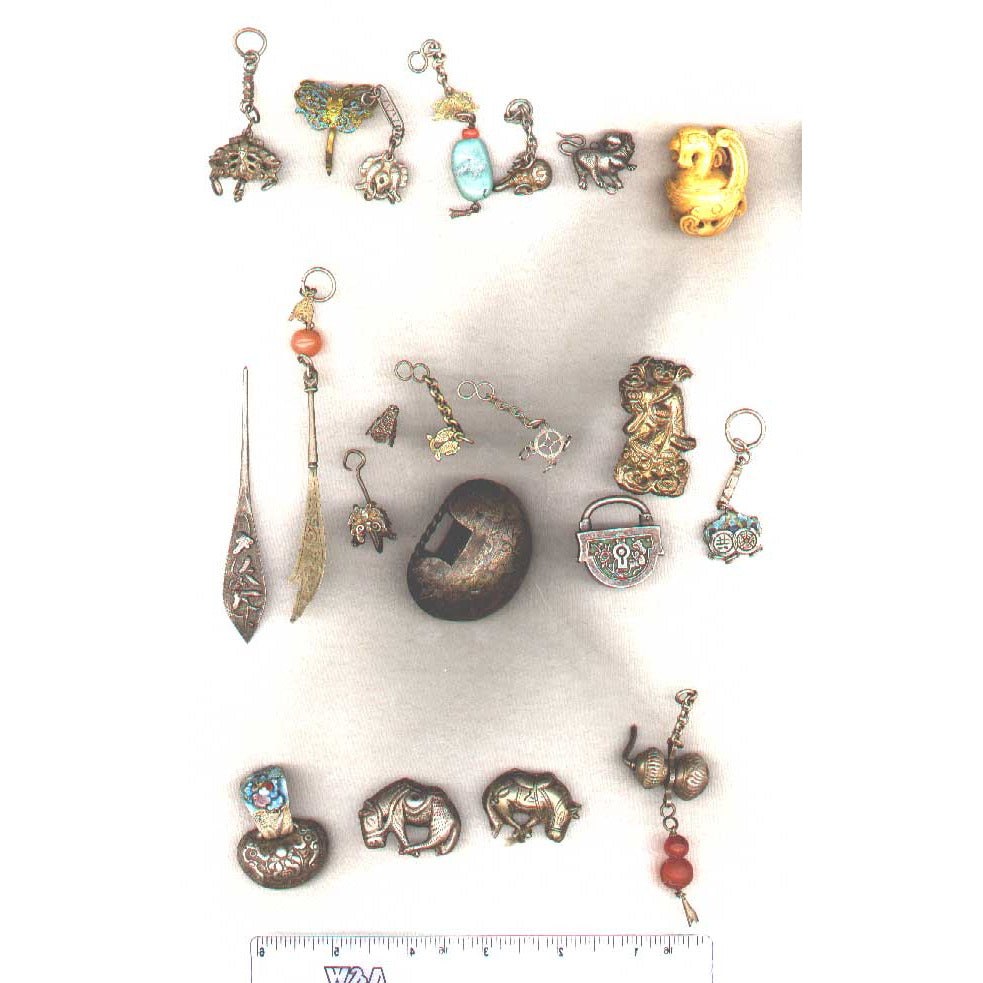 Bottom row, Chinese pendants, all