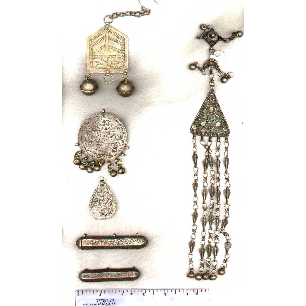 Silver pendant, Egypt, old, tear drop shape