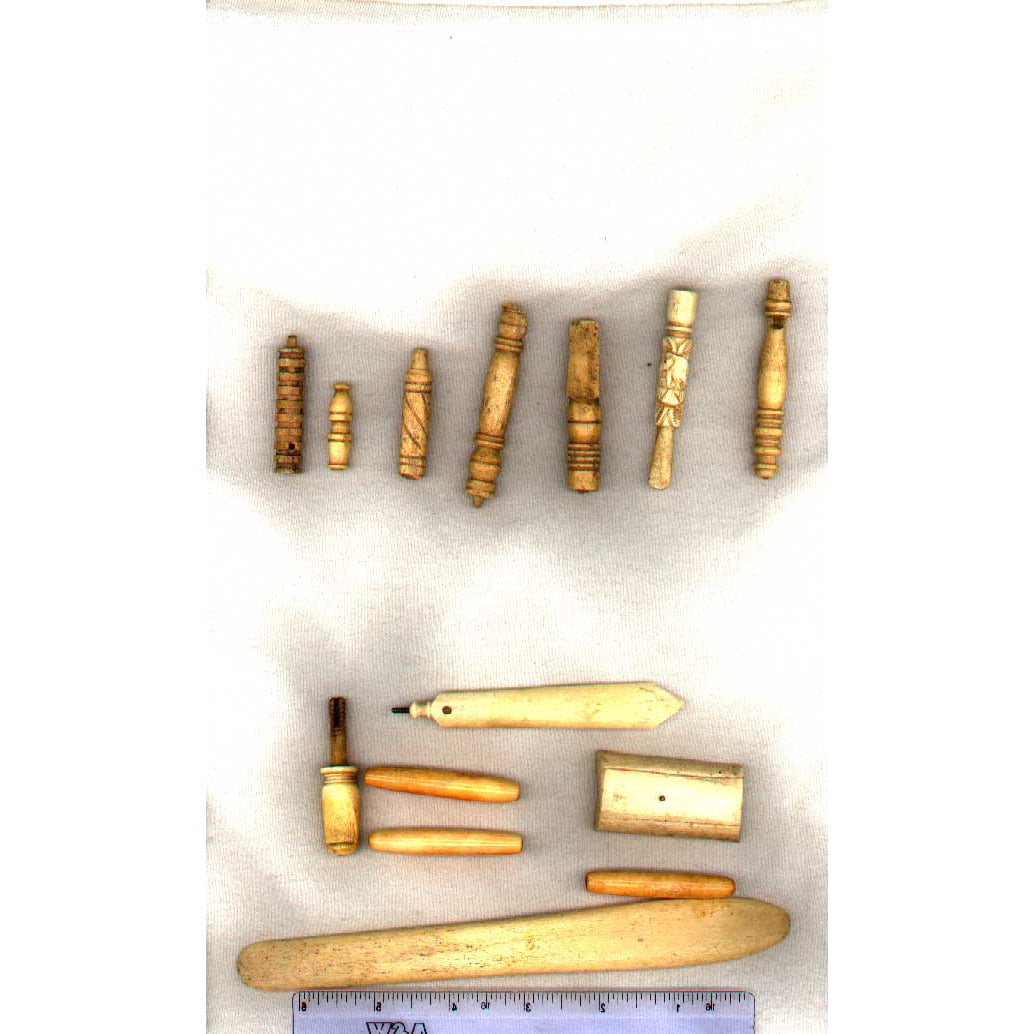 Antique bone, various items, for group
