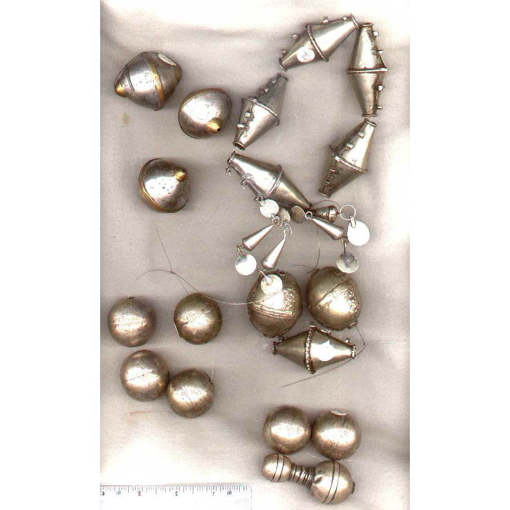 Antique Yemenite silver beads, price for group of 3