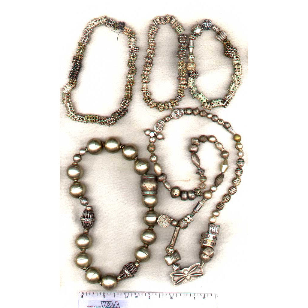 Antique silver beads, Mid East