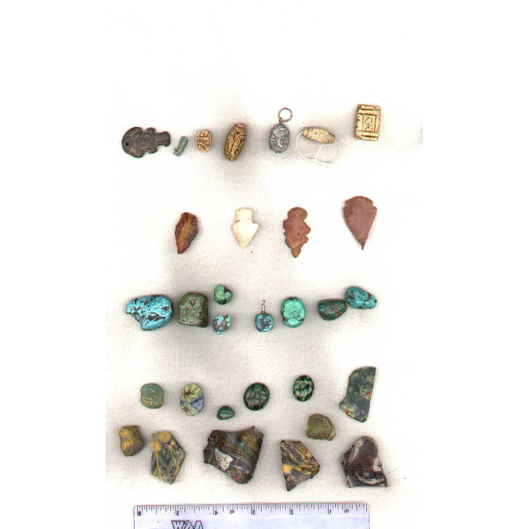 Tibetan turquoise, no through holes, group of 8(3rd row)