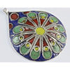 Red, Green, Yellow and Blue Teardrop Enameled Berber Pendant