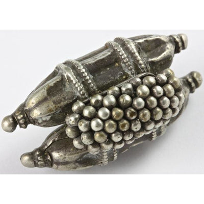 Antique Silver Amulet with Double Sealed Cylinders, India