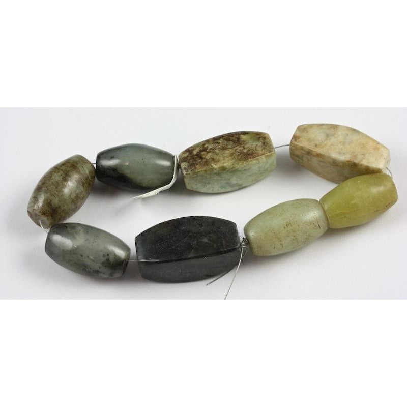 Ancient Mixed Black and Green Stone beads, Afghanistan