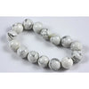 Round Matched White Polished Howlite Beads, with Gray Veining