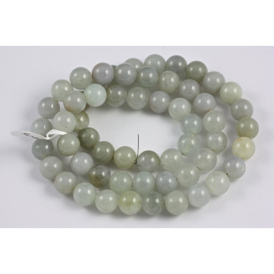 Green and Brown Jade Beads, Old, Hong Kong or China