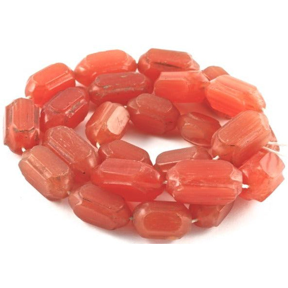 Vintage Carved Matched Orange Carnelian Beads, Bohemia