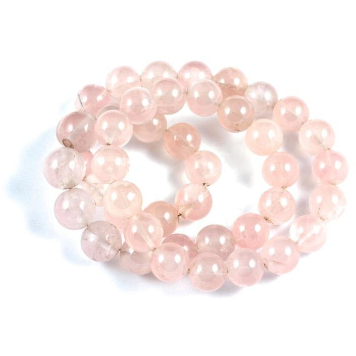 Pale Pink Round Stone Beads, Vintage, Hong Kong