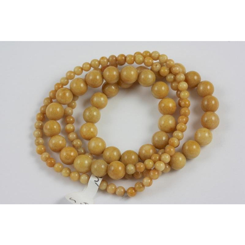 Yellow-Brown Stone Beads, Vintage