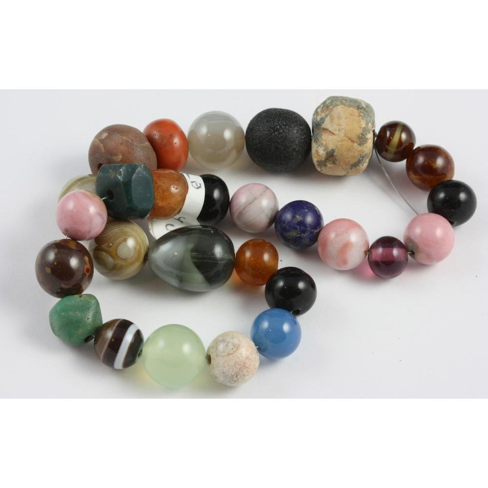 Mixed Stone Beads, Variety, Old