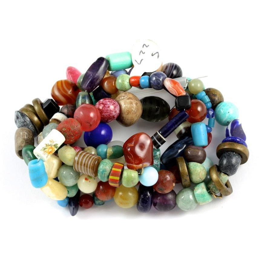 Collection of Mixed Stone Beads, Various Shapes, Vintage