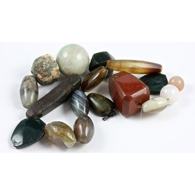 Collection of Antique and Ancient Mixed Stone Pendants and Beads