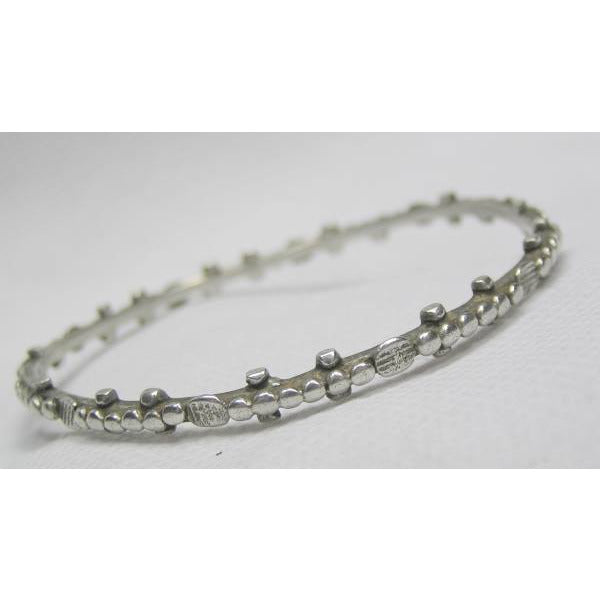 Moroccan Vintage Silver Granulated Bangle Bracelet 