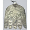 Large Silver Plated Hamsa Pendant with Salamander Design, Vintage, Morocco 
