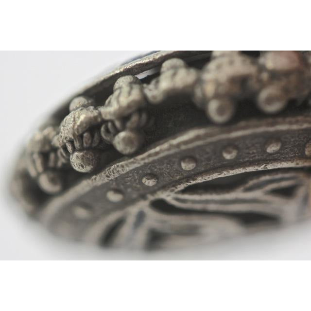 Enameled Silver Palestinian Brooch, Post Ottoman - P046