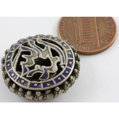 Enameled Silver Palestinian Brooch, Post Ottoman - P046