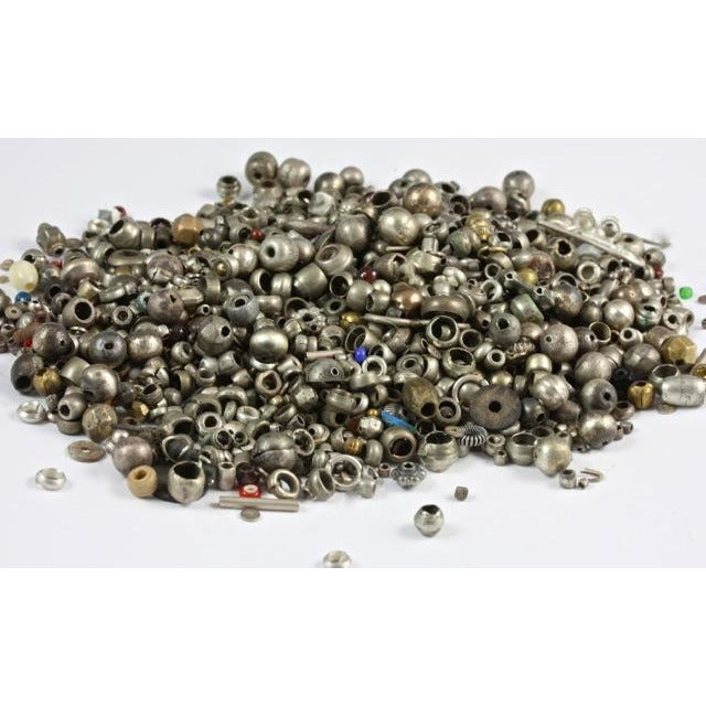 Group of Vintage Silver Spacers and other Mixed beads, Egypt