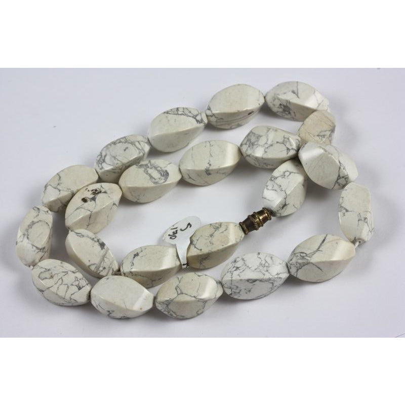 Carved Howlite Beads, Old