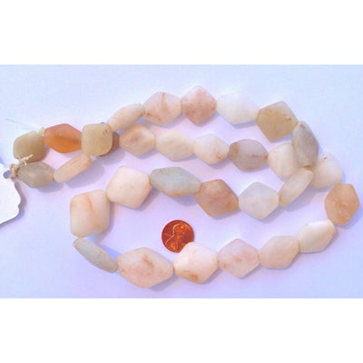 Excavated Ancient Diamond Shaped Tabular Agate and Rock Crystal Beads, Mali - S382b