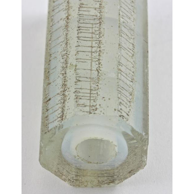 Decorated Faceted Clear Glass Cylindrical Focal Bead with White Core 