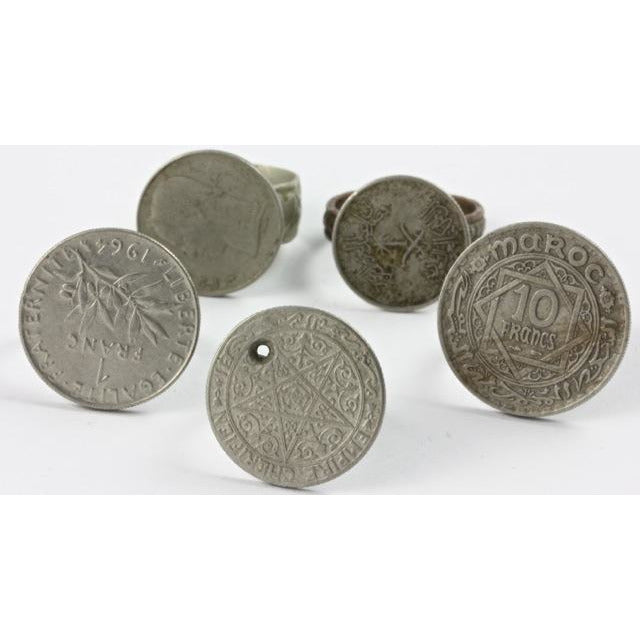 Old Coin Rings,  Set of 5, Morocco 